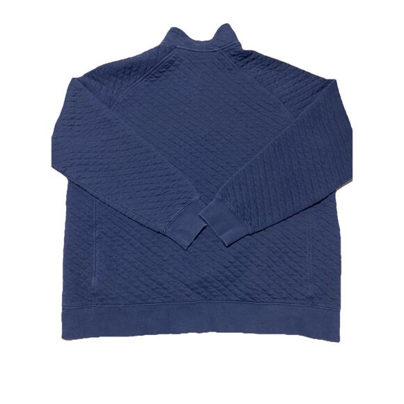 LL Bean Pullover Mens Extra Large Blue Quilted Quarter 1/4 Snap Active Outdoors - Picture 2 of 8